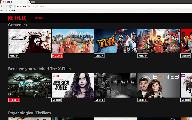 Noflix chrome extension