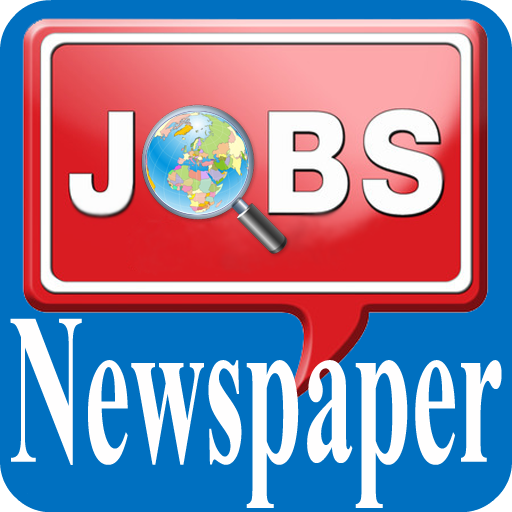 Job paper. Search in newspaper icon.