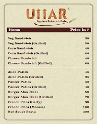 Uttar Eggless Bakery N Cafe menu 3