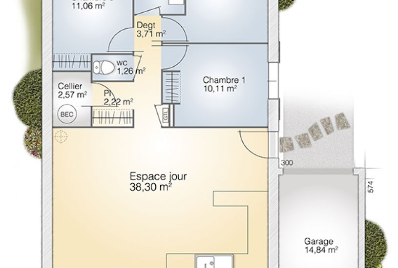  Vente Terrain + Maison - Terrain : 407m² - Maison : 83m² à Connaux (30330) 
