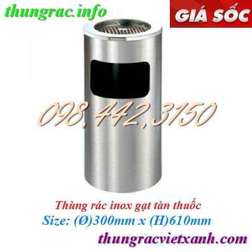 Thùng rác inox gạt tàn thuốc