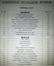 Chinese Hunger Adda menu 1