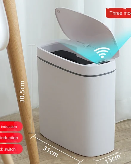 14L Smart Trash Can USB Charging Automatic Waste Bin for ... - 1