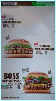 Burger King menu 1