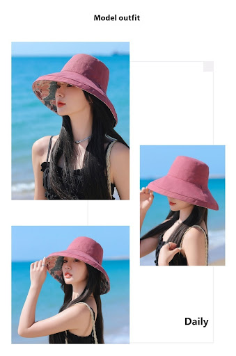 Title 3, Reversible Fisherman Hat Printed Big Brim Sun-p...