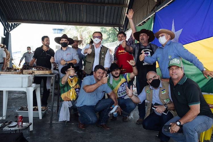 Bolsonaro’s land-policy tsar Nabhan Garcia, top row centre, at an event for large farmers and ranchers. Picture: LARISSA ZAIDAN/BLOOMBERG BUSINESSWEEK