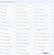 Sandwich Junction menu 1