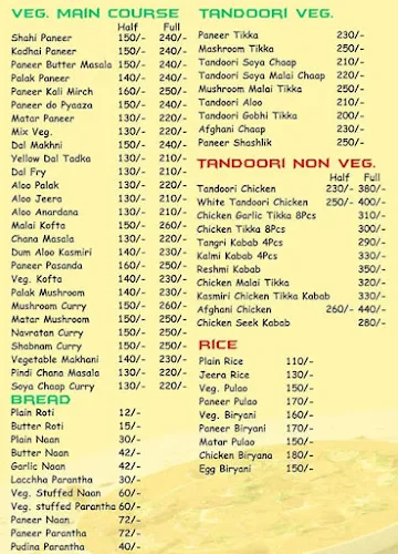 Tandoori etc menu 