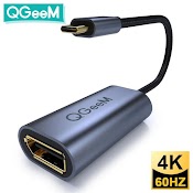 Cáp Chuyển Đổi Type C Sang Displayport (Dp) Qgeem 4K@60Hz Ulltral Hd Dây Dù Cao Cấp - Hàng Nhập Khẩu