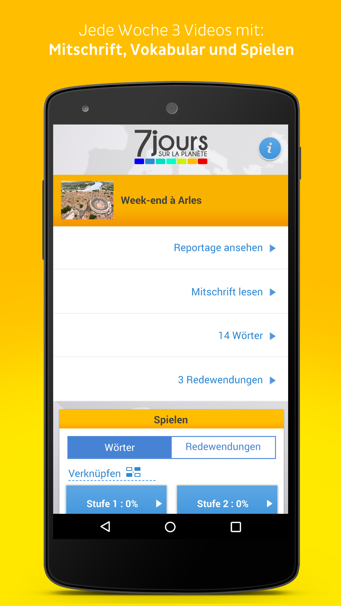 Android application 7 jours sur la planète screenshort