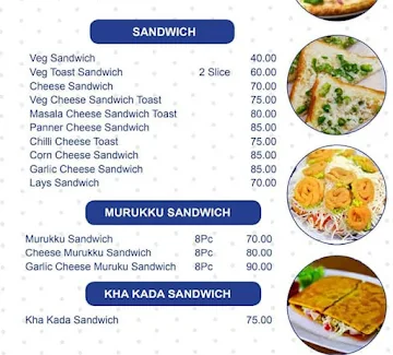 Sri Srinivas Sweets And Chat menu 