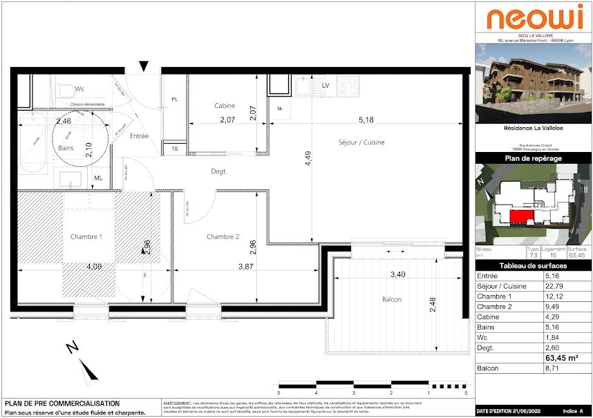 Vente appartement 3 pièces 63.45 m² à Champagny-en-Vanoise (73350), 536 000 €