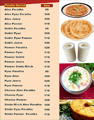 Punjabi Parathas menu 1