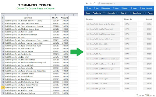 Tabular Paste