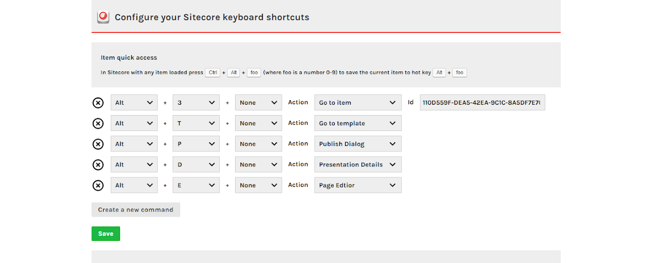 Sitecore keyboard shortcuts Preview image 2