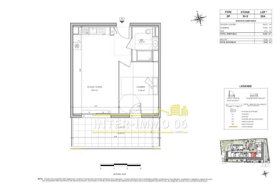 Vente appartement 2 pièces 42 m² à Villeneuve-Loubet (06270), 291 000 €