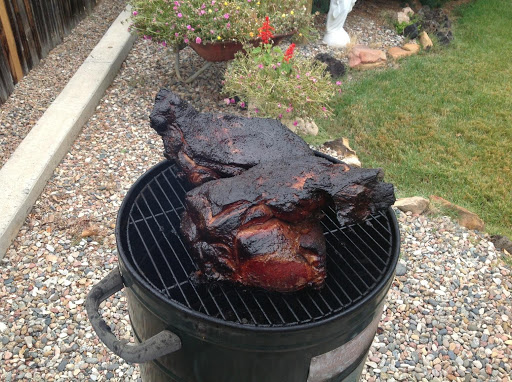 Smoked pork shoulder using charcoal and pecan wood in a bullet smoker.  While it looks black.  It is incredibly moist and tender!