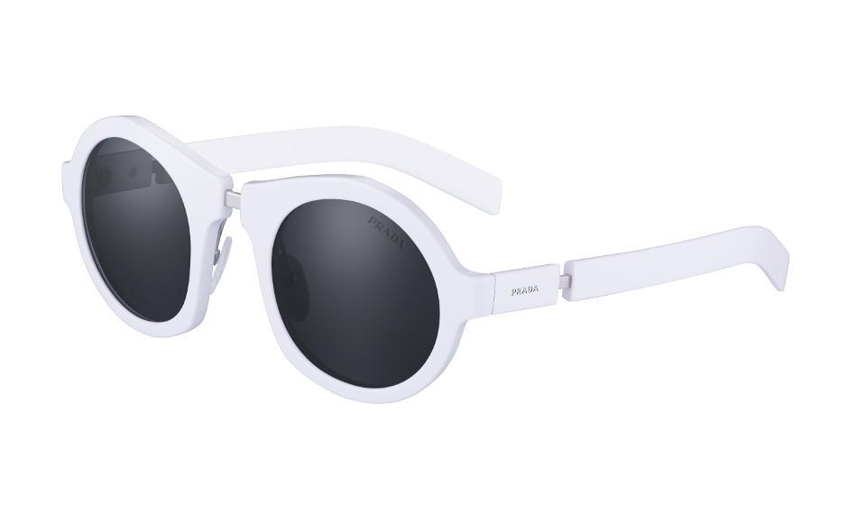 White round graphic eyewear by Prada