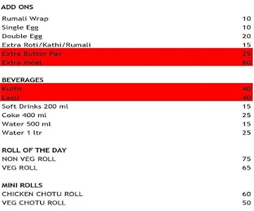 Khan Saheb Grills and Rolls menu 