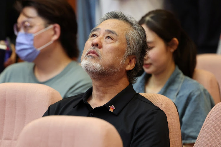 A family member of a victim, who died in a deadly Halloween crush last year, attends before the ruling on the National Assembly's impeachment of Interior Minister Lee Sang-min, at the constitutional court in Seoul, South Korea, July 25, 2023.