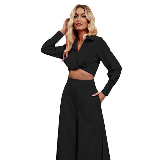 Title 6, Fashion Long Wide-leg Pants Womens Two-piece Suit