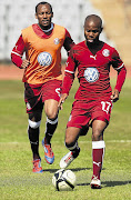 Moroka Swallows players Bongani Twala and Katlego Mashego training ahead of the game against Ajax Cape Town.