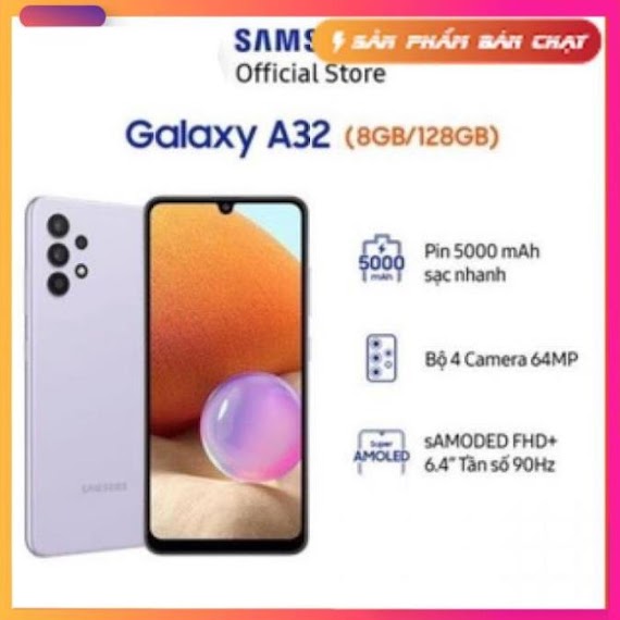 [Sale Up 50%] Điện Thoại Samsung Galaxy A32 8/128Gb - Máy Mới Chính Hãng Bảo Hành Hãng Toàn Quốc.