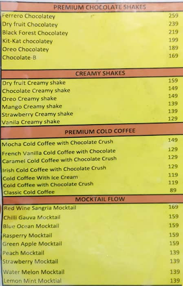 Pokket Cafe menu 