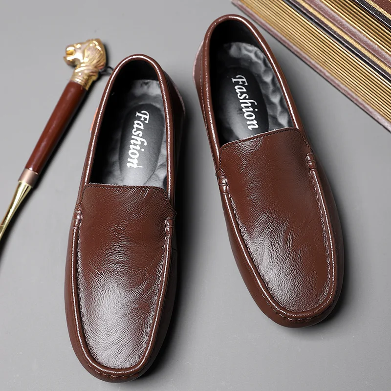Title 7, Zapatos casuales de cuero para hombre sin cordo...