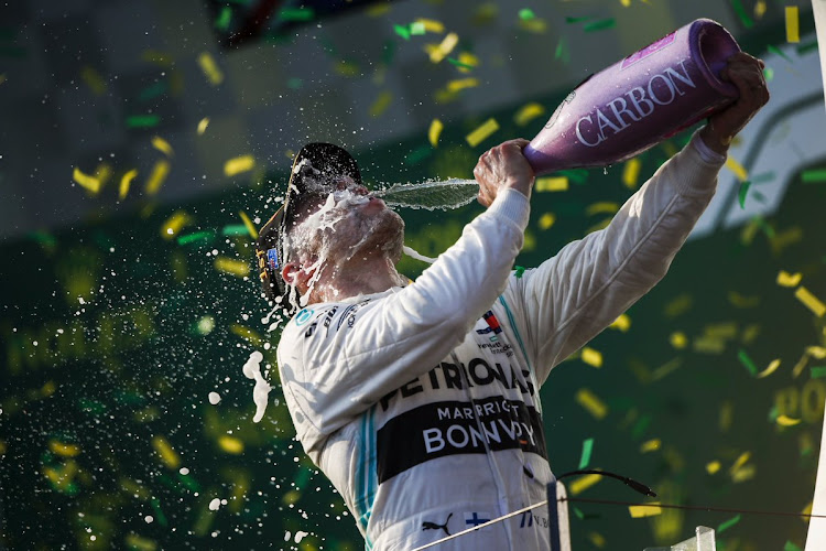 Valtteri Bottas celebrates after winning the Australian GP on Sunday, March 17, 2019.