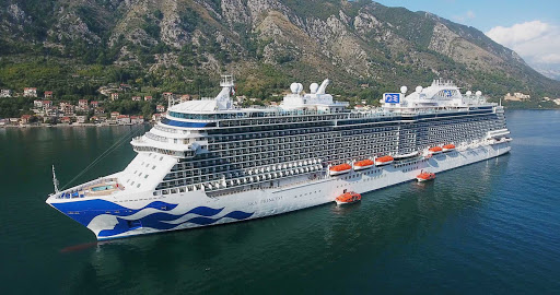 sky-princess-drone-kotor.jpg - A neat drone shot of Sky Princess moored in the charming coastal seaport of Kotor, Montenegro.