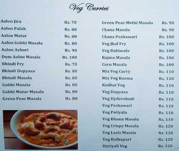 Dilli Darbar menu 