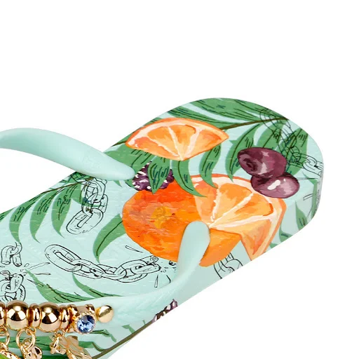 Title 4, Womens Decorative Button Flip Flops