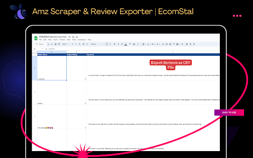 Amz Scraper & Review Exporter | EcomStal