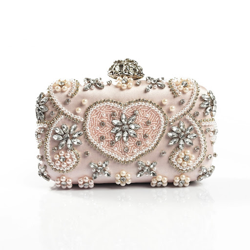 Title 4, Ladies Fashion Beaded Heart and Diamond Evening...