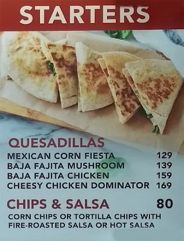 California Burrito menu 