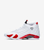 air jordan 14 white varsity red black