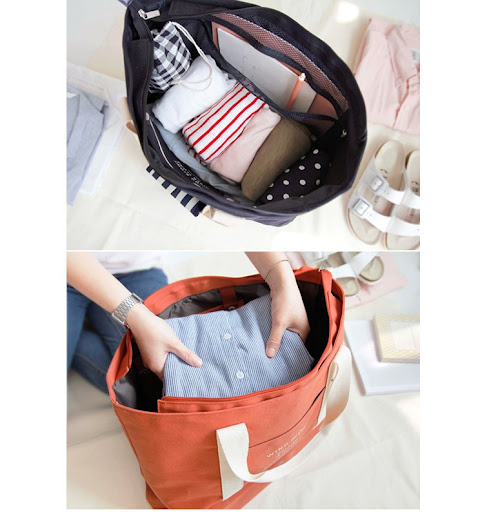 Title 19, One shoulder portable travel canvas bag for eas...