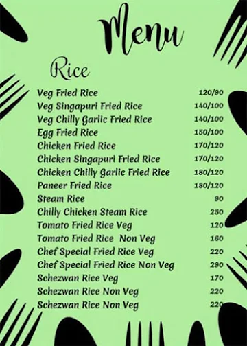 Chinese Corner menu 