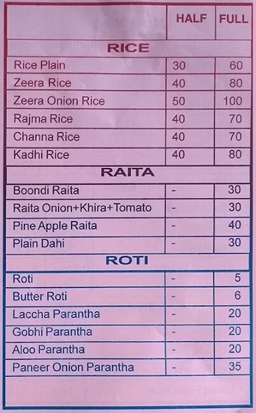 Santosh Food Corner menu 