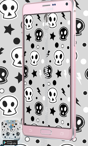 Punk Skull Zipper Lock Screen