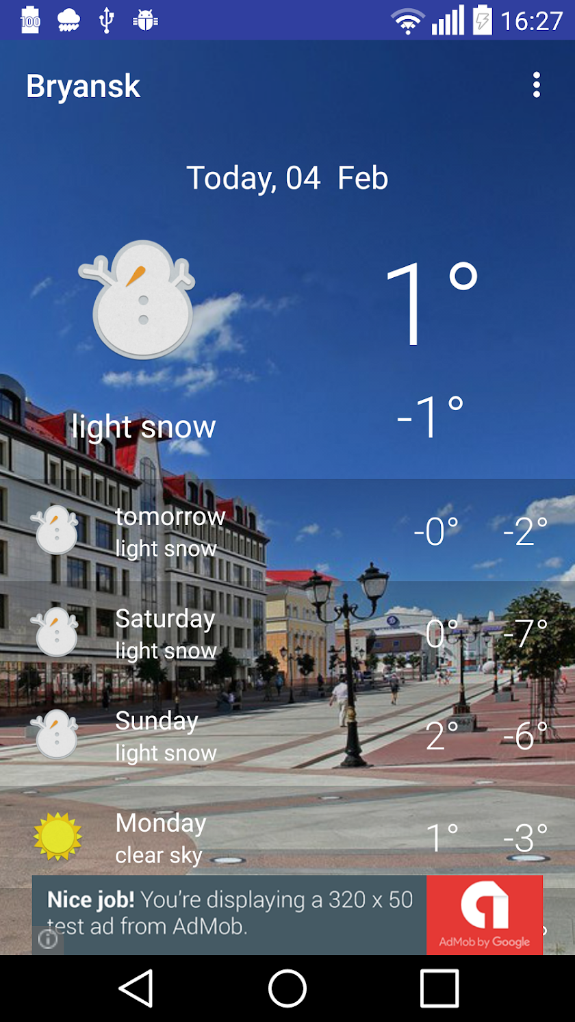 Bryansk, RU - weather Screen 1