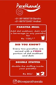 Parathawala menu 3