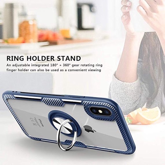 Ốp Điện Thoại Có Nhẫn Đỡ Cho Iphone Se2 Se 2020 11 Pro Max Xs Max Xs Xr X 6 6S 7 8 Plus Luxury Ultra - Thin Stand Holder Clear Ring Phone Case