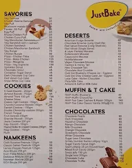 Just Bake menu 1