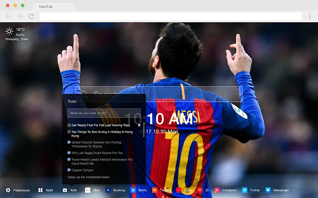 Lionel Messi HD Football New Tab Theme