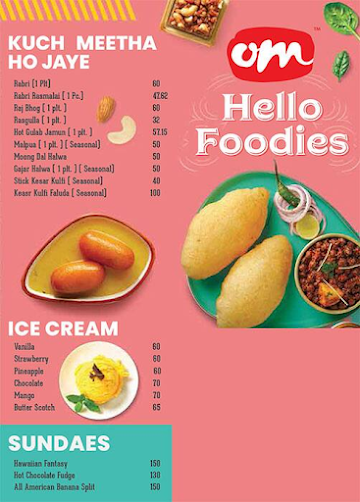 Om sweets menu 