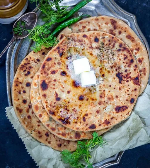 10" Richie Rich Parantha + Achar, White Butter, Chutney & Dahin