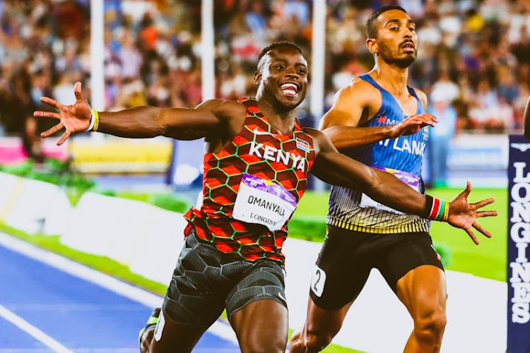 Ferdinand Omanyala celebrates after winning 100m gold at the recent Commonwealth Games.