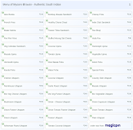 Mysore Bhavan - Authentic South Indian menu 1